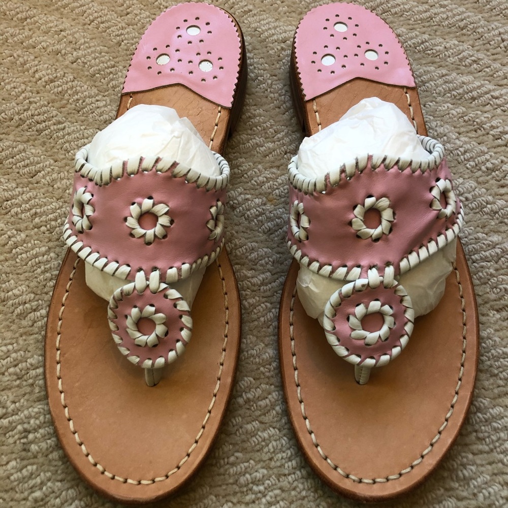 EUC Jack Rogers Navajo Slides, pink/white